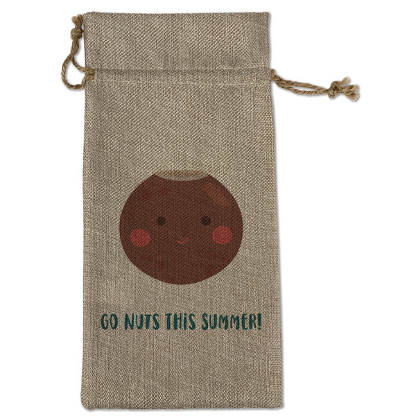 Pineapples and Coconuts Large Burlap Gift Bags - Front