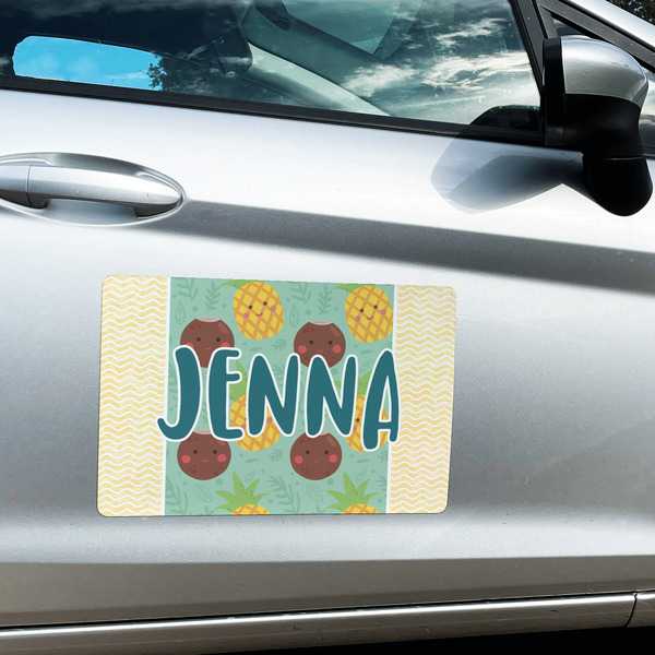Pineapples and Coconuts Large Rectangle Car Magnets- In Context