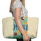 Pineapples and Coconuts Large Rope Tote Bag - In Context View