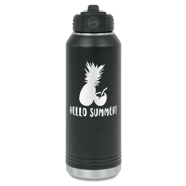 Custom Pineapples and Coconuts Water Bottle - Laser Engraved - Front (Personalized)