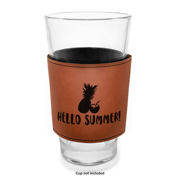 Pineapples and Coconuts Laserable Leatherette Mug Sleeve - In pint glass for bar