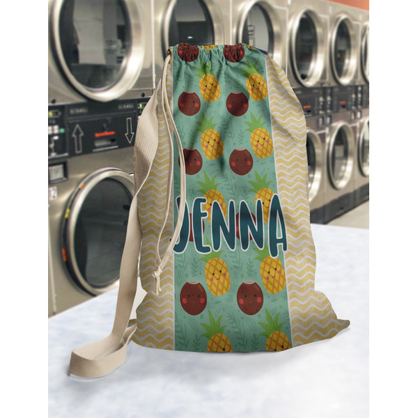 Pineapples and Coconuts Laundry Bag in Laundromat