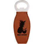 Pineapples and Coconuts Leatherette Bottle Opener - Double Sided (Personalized)