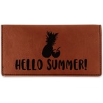 Pineapples and Coconuts Leatherette Checkbook Holder - Single Sided (Personalized)