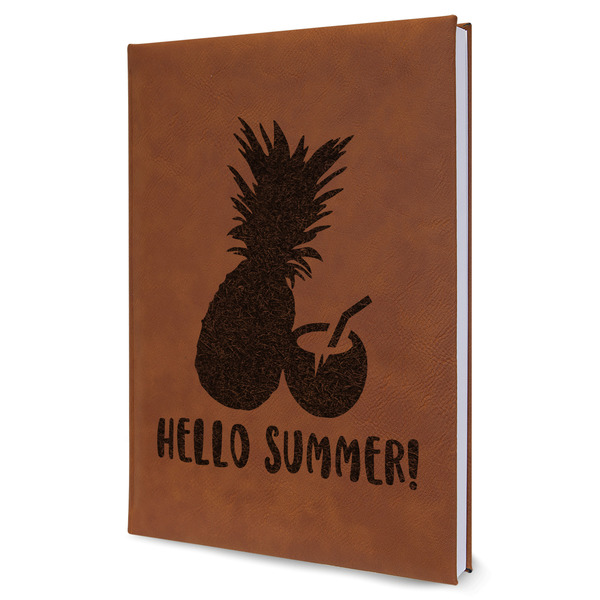 Custom Pineapples and Coconuts Leather Sketchbook - Large - Single Sided (Personalized)
