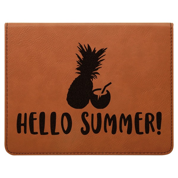 Pineapples and Coconuts Leatherette 4-Piece Wine Tool Set Flat