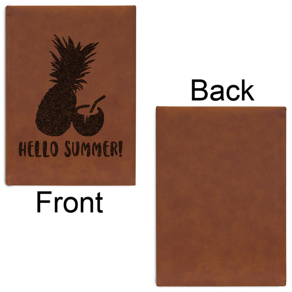 Pineapples and Coconuts Leatherette Journal - Large - Single Sided - Front & Back View