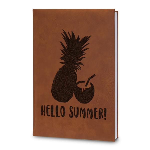 Custom Pineapples and Coconuts Leatherette Journal - Large - Double Sided (Personalized)
