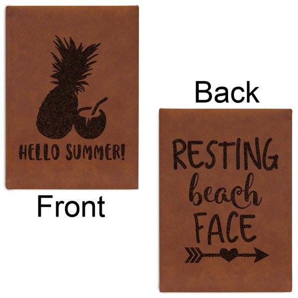Pineapples and Coconuts Leatherette Journals - Large - Double Sided - Front & Back View