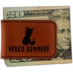 Pineapples and Coconuts Leatherette Magnetic Money Clip (Personalized)