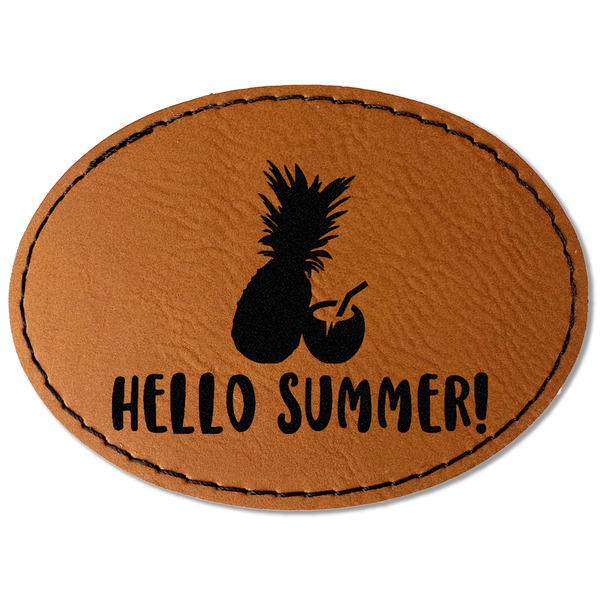 Pineapples and Coconuts Leatherette Patches - Oval