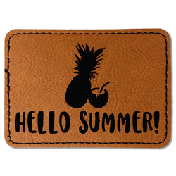Pineapples and Coconuts Faux Leather Iron On Patch - Rectangle (Personalized)