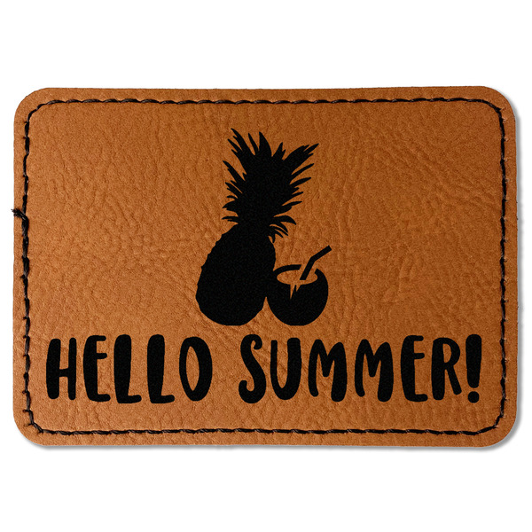 Custom Pineapples and Coconuts Faux Leather Iron On Patch - Rectangle (Personalized)