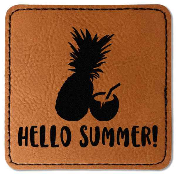 Custom Pineapples and Coconuts Faux Leather Iron On Patch - Square (Personalized)