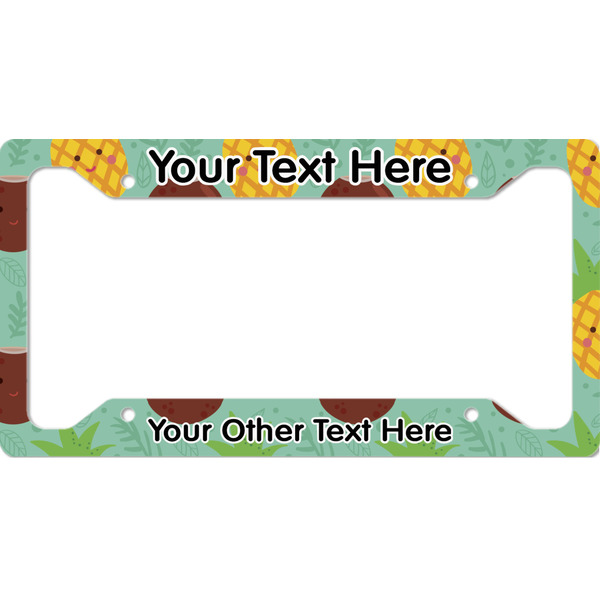 Custom Pineapples and Coconuts License Plate Frame (Personalized)