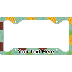 Pineapples and Coconuts License Plate Frame - Style C (Personalized)