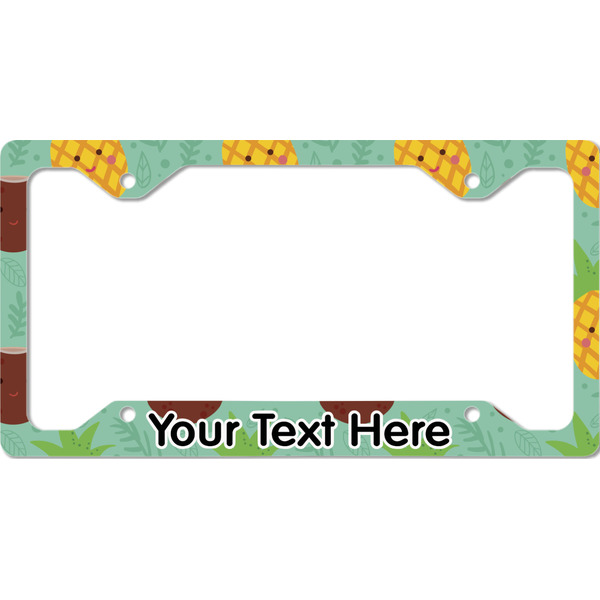 Custom Pineapples and Coconuts License Plate Frame - Style C (Personalized)