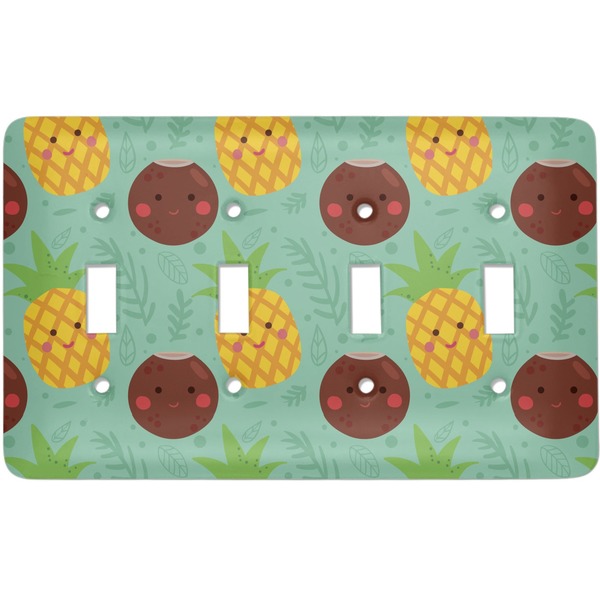 Custom Pineapples and Coconuts Light Switch Cover (4 Toggle Plate)