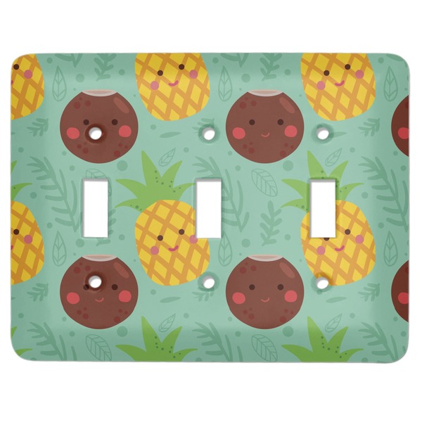 Custom Pineapples and Coconuts Light Switch Cover (3 Toggle Plate)