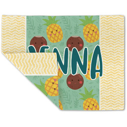 Pineapples and Coconuts Double-Sided Linen Placemat - Single w/ Name or Text