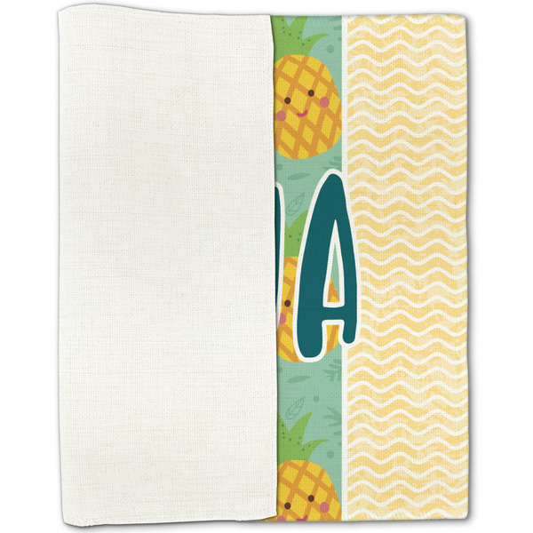 Pineapples and Coconuts Linen Placemat - Folded Half