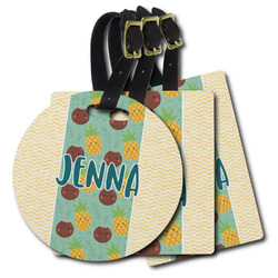Pineapples and Coconuts Plastic Luggage Tag (Personalized)