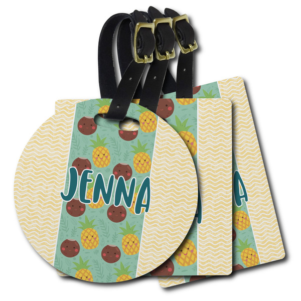 Custom Pineapples and Coconuts Plastic Luggage Tag (Personalized)
