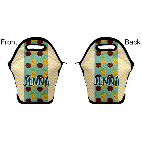 Pineapples and Coconuts Lunch Bag - Front and Back