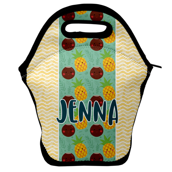 Custom Pineapples and Coconuts Lunch Bag w/ Name or Text