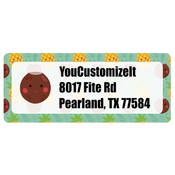 Custom Pineapples and Coconuts Return Address Labels (Personalized)