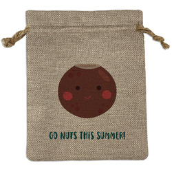 Pineapples and Coconuts Medium Burlap Gift Bag - Front (Personalized)