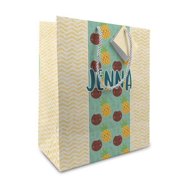Custom Pineapples and Coconuts Medium Gift Bag (Personalized)