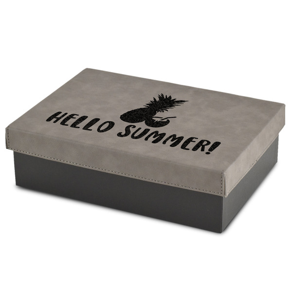 Custom Pineapples and Coconuts Gift Boxes w/ Engraved Leather Lid (Personalized)