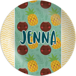 Pineapples and Coconuts Melamine Salad Plate - 8" (Personalized)