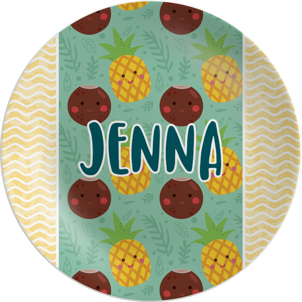 Custom Pineapples and Coconuts Melamine Plate (Personalized)