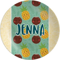 Pineapples and Coconuts Melamine Plate (Personalized)