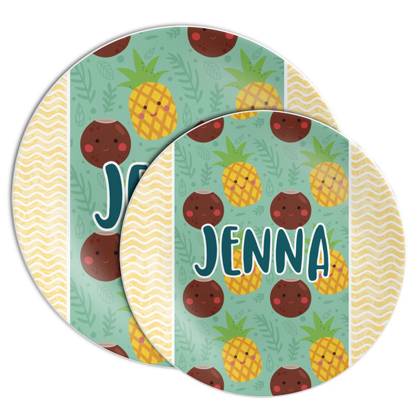 Pineapples and Coconuts Melamine Plates - PARENT/MAIN