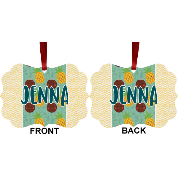 Pineapples and Coconuts Metal Benilux Ornament - Front and Back (APPROVAL)