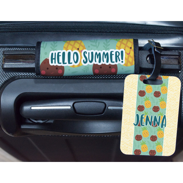 Pineapples and Coconuts Metal Luggage Tag & Handle Wrap - In Context