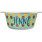 Pineapples and Coconuts Stainless Steel Dog Bowl (Personalized)