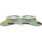 Pineapples and Coconuts Metal Pet Bowls - On Dog Bone Shaped Mat