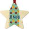 Pineapples and Coconuts Metal Star Ornament - Front