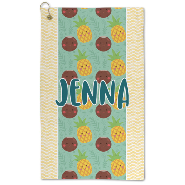 Custom Pineapples and Coconuts Microfiber Golf Towel - Large (Personalized)