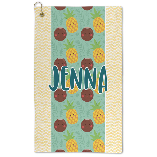 Custom Pineapples and Coconuts Microfiber Golf Towel (Personalized)