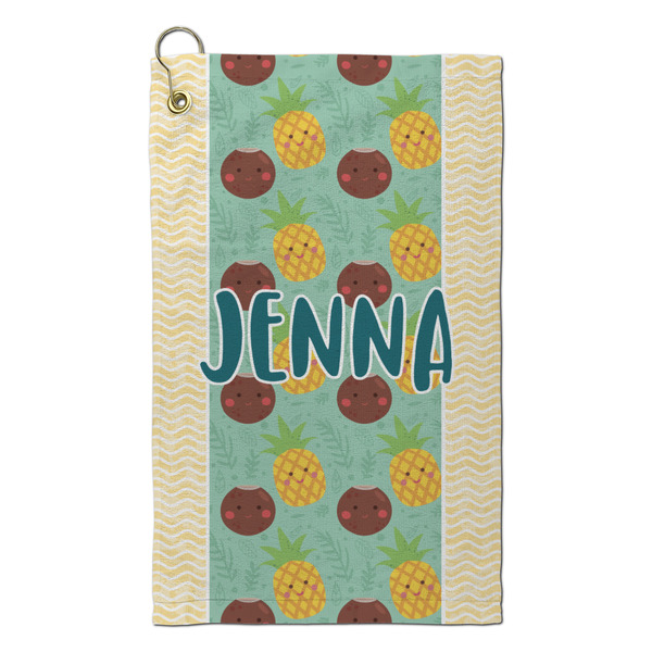 Custom Pineapples and Coconuts Microfiber Golf Towel - Small (Personalized)