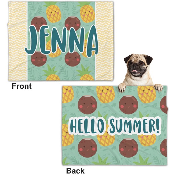 Pineapples and Coconuts Microfleece Dog Blanket - Regular - Front & Back