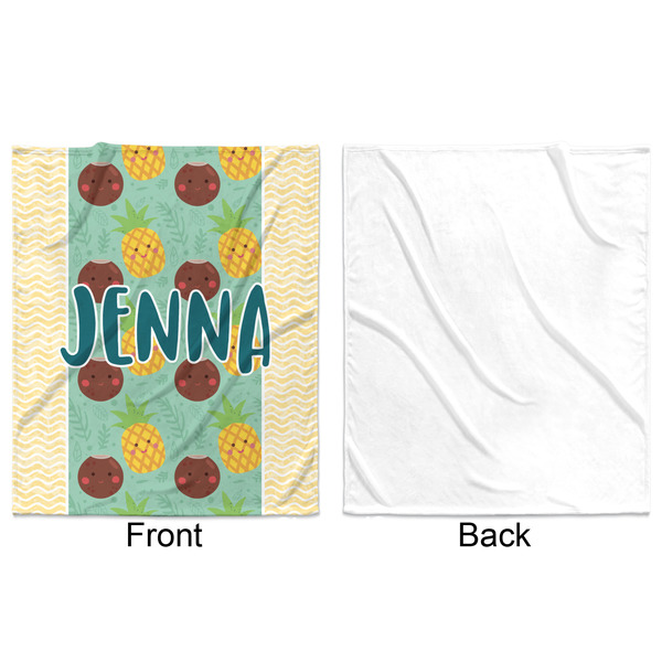 Pineapples and Coconuts Minky Blanket - 50"x60" - Single Sided - Front & Back