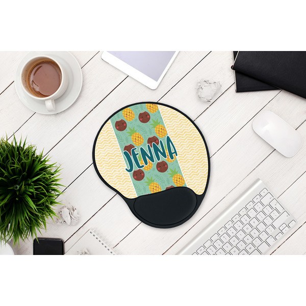 Pineapples and Coconuts Mouse Pad with Wrist Rest - LIFESYTLE 1