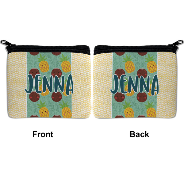 Pineapples and Coconuts Neoprene Coin Purse - Front & Back (APPROVAL)