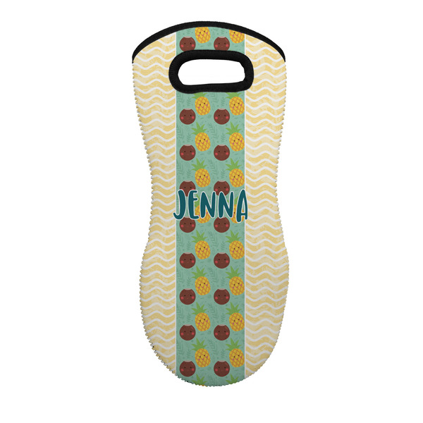 Custom Pineapples and Coconuts Neoprene Oven Mitt - Single w/ Name or Text